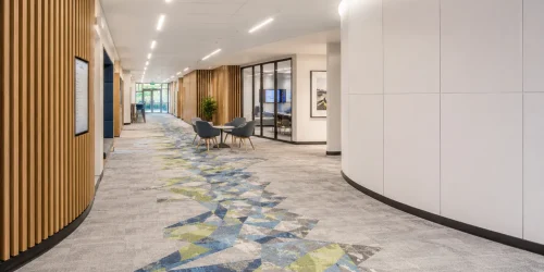 commercial office refurbishment with modern workstations
